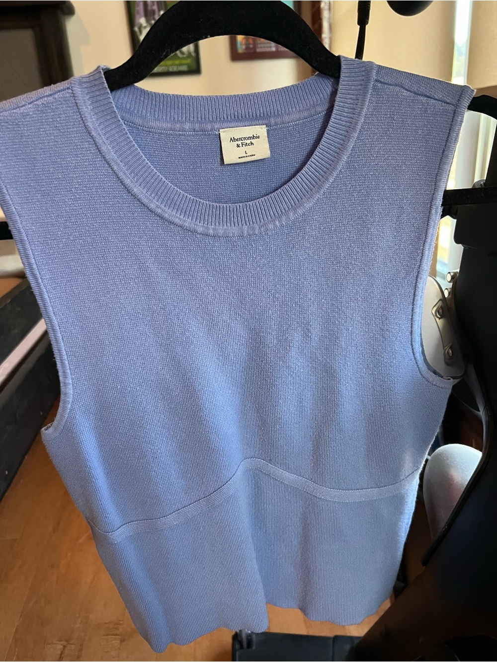 Abercrombie & Fitch Sleeveless Knit Tank in Light Blue